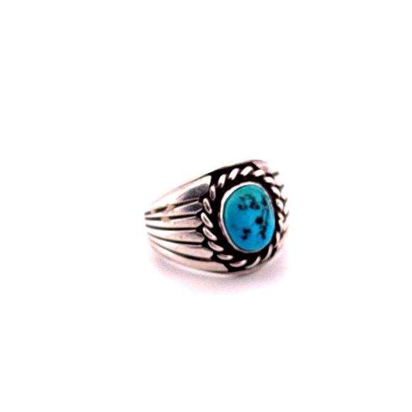 Vintage Native American Sterling silver and turquoise ring - Picture 2 of 12
